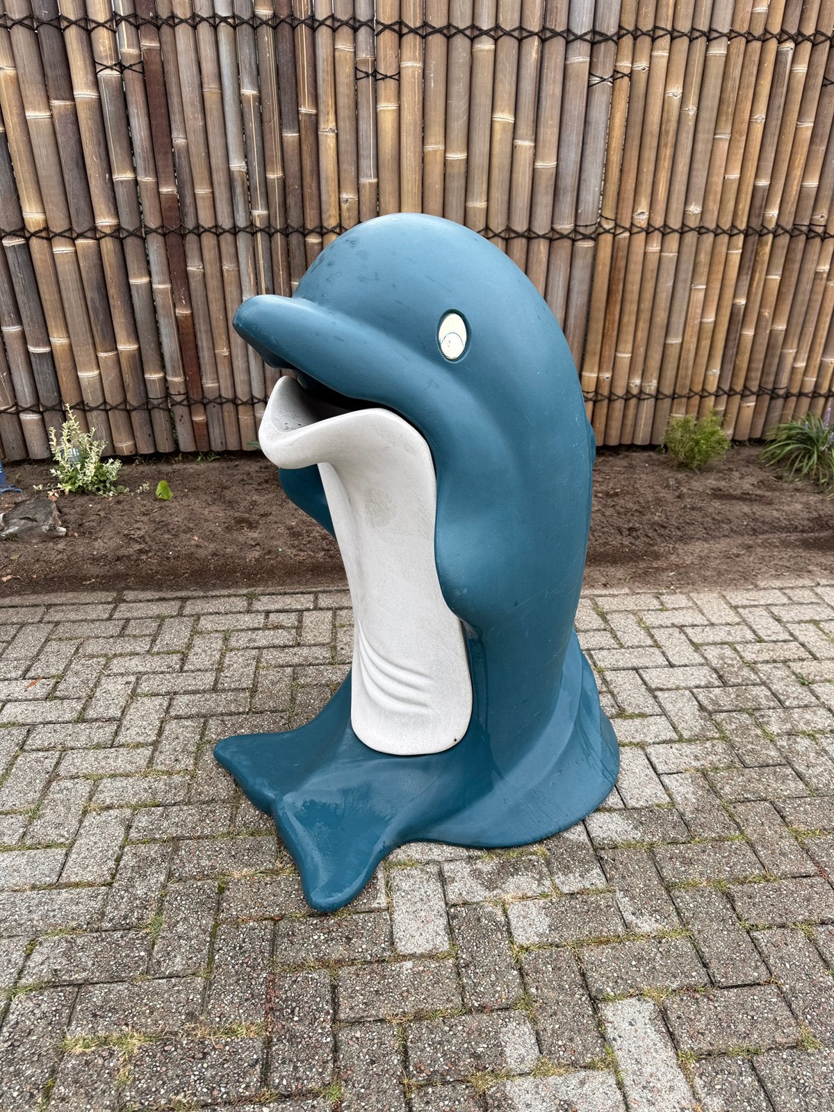 Vintage dolfijn afvalbak prullenbak 120 cm, Ophalen, Kunststof, Gebruikt, -