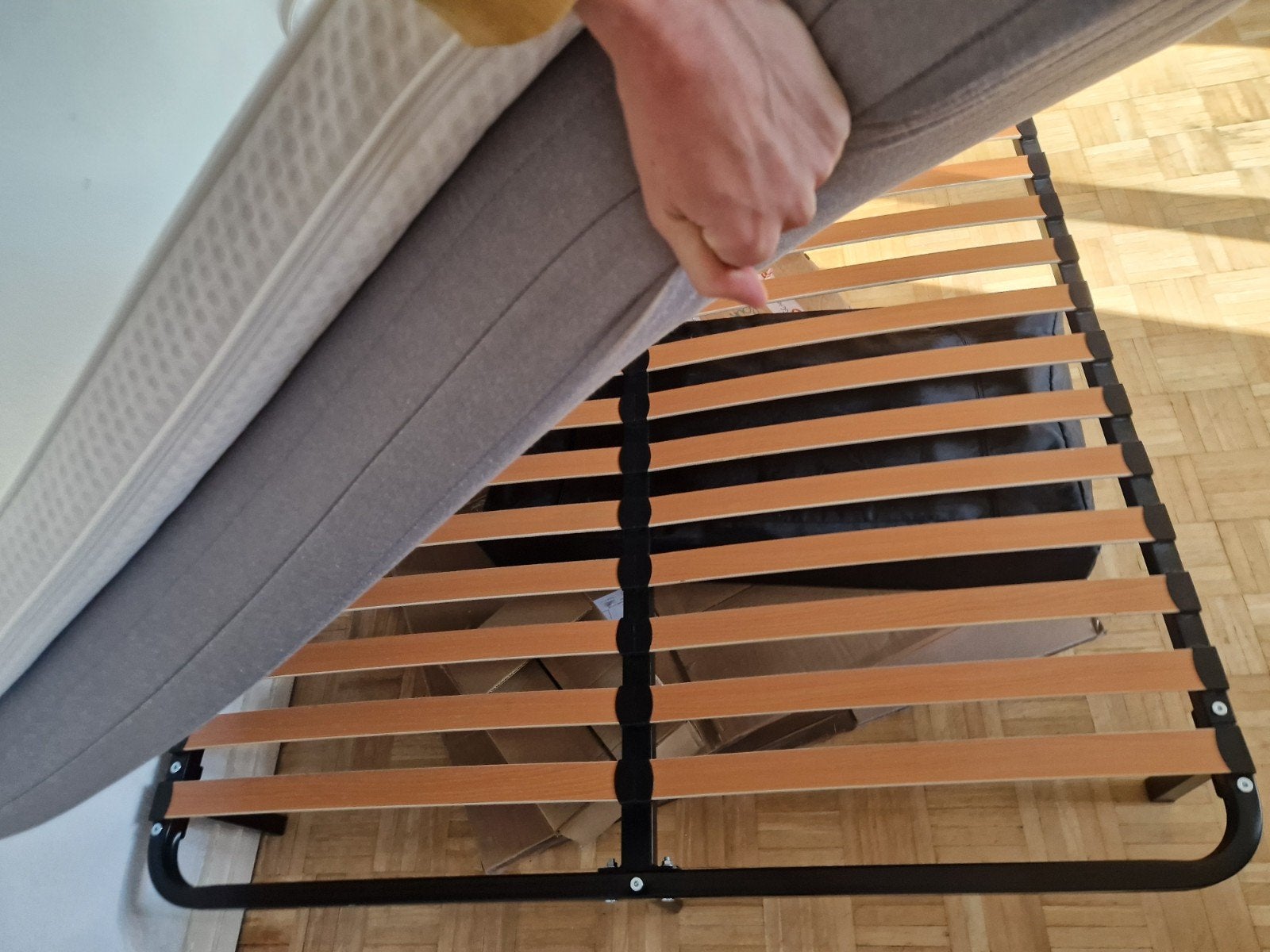 Ikea bed 140x200 met Norrsele topmatras en Sultan matras, Ophalen