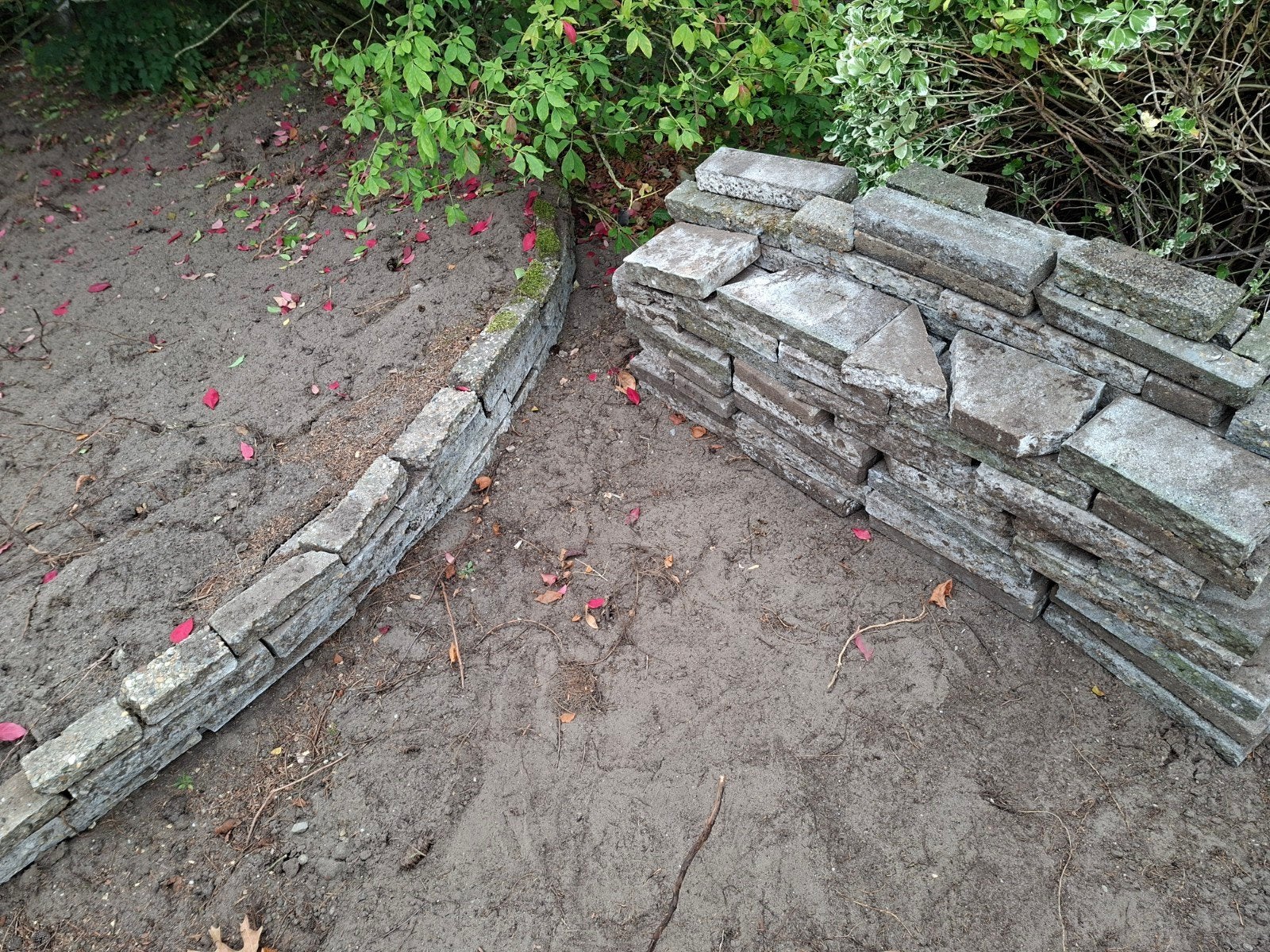gratis afhalen partij stenen voor mooi muurtje in de tuin, Tuin en Terras, Ophalen, Gebruikt, Grijs
