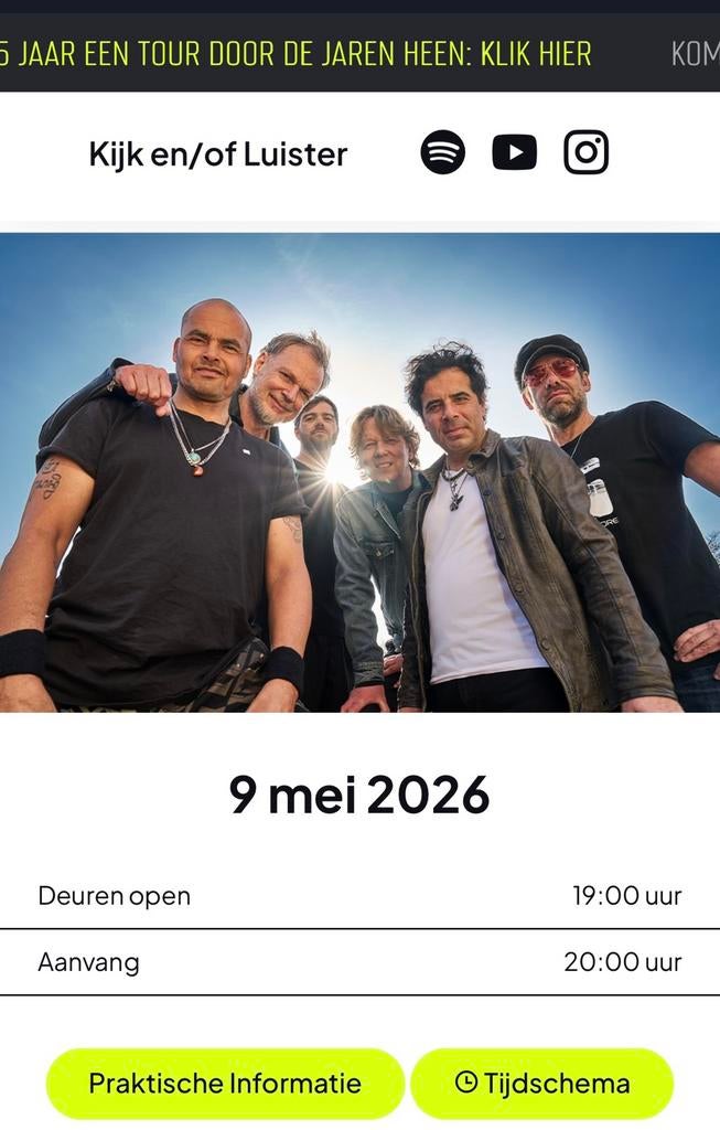 2 kaartjes Van Dik Hout 9 mei in de Arena, Tickets en Kaartjes, Twee personen, Mei