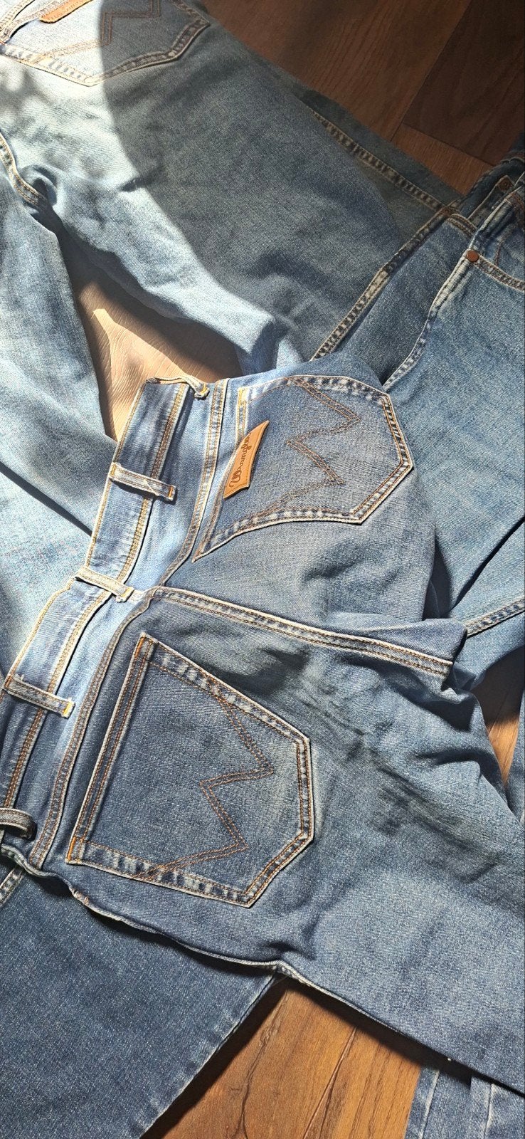 8 Wrangler spijkerbroeken TEXAS maat 34 lengte 30 stretch, Ophalen, Zo goed als nieuw, Blauw, W33 - W34 (confectie 48/50)