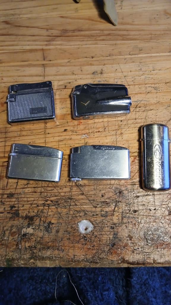 Partij van 5 vintage aanstekers,, Ophalen of Verzenden