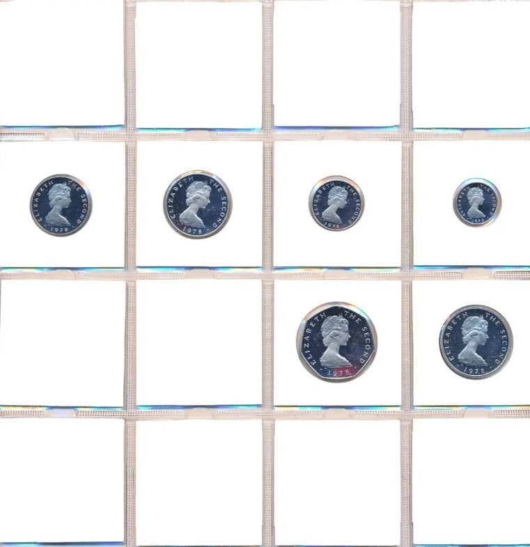 Platina Isle of man serie munten 1978 – 6 stuks, Ophalen of Verzenden, Platina