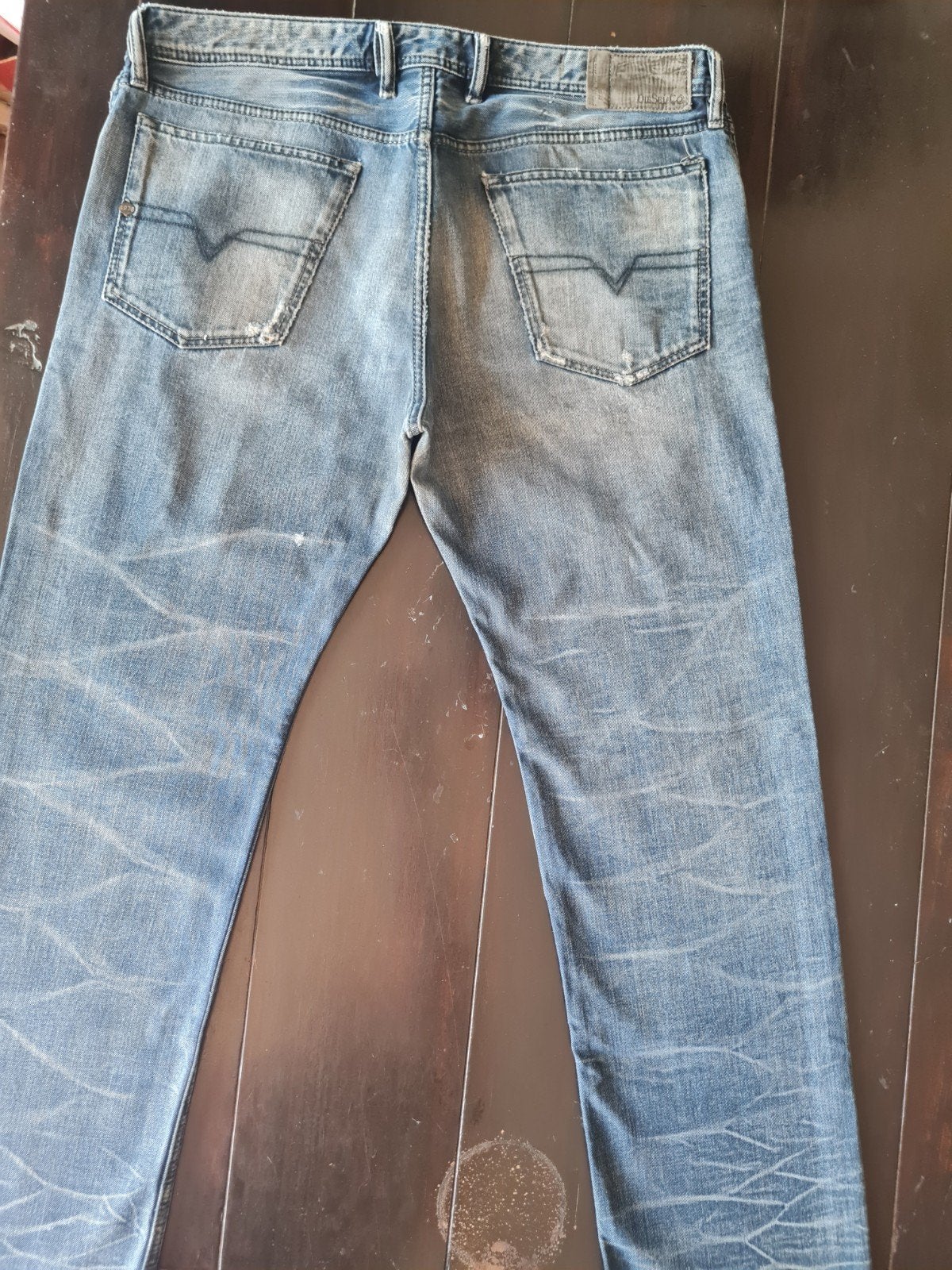 CLASSIC DIESEL WAYKEE STRAIGHT DESTROY JEANS SIZE 36/32, Ophalen of Verzenden, Zo goed als nieuw, Blauw, W36 - W38 (confectie 52/54)