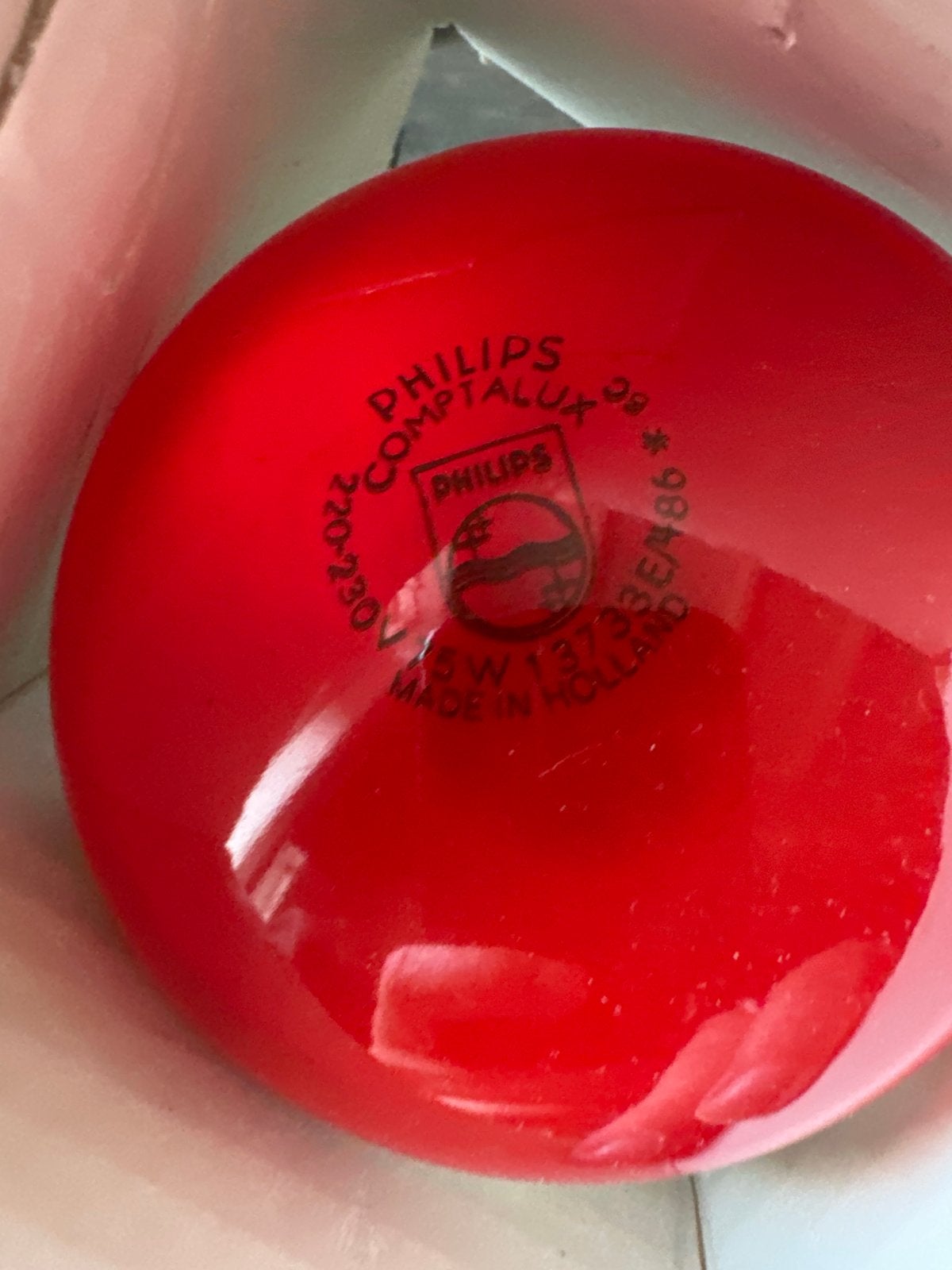 Vintage Philips Comptalux E27 gloeilampen (rood/geel), Ophalen of Verzenden