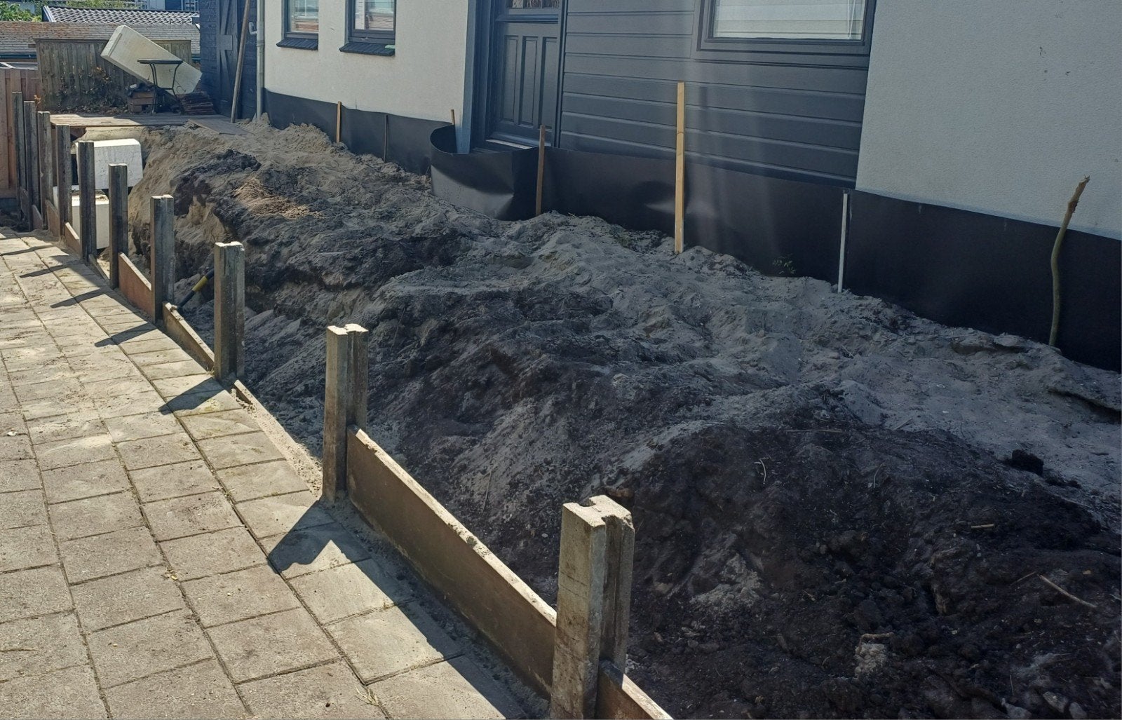 Gezocht: betonplaten voor schutting, Ophalen, Overige materialen, Gebruikt, Minder dan 3 meter