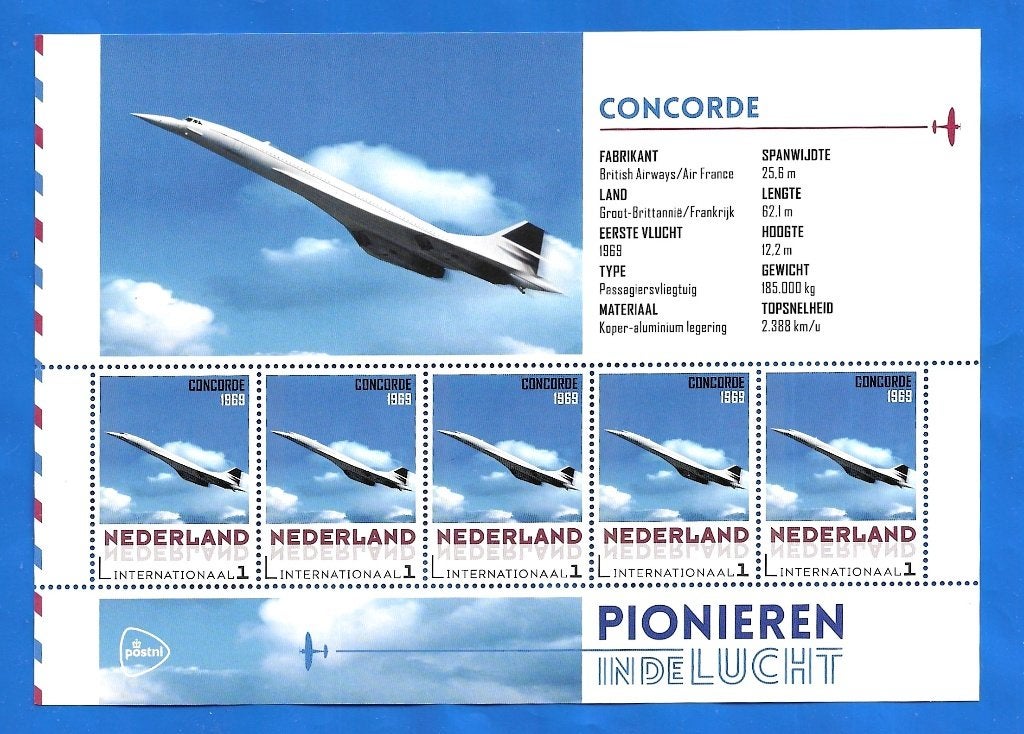 NVPH 3197 Pionieren in de lucht - Concorde 1969, Postzegels en Munten, Verzenden, Na 1940, Postfris