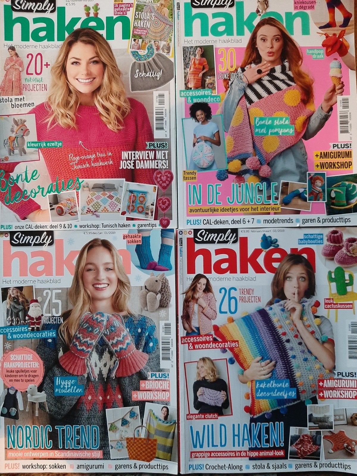4x Simply Haken - Het moderne haakblad, Hobby en Vrije tijd, Ophalen of Verzenden, Gebruikt, Haken, Patroon of Boek