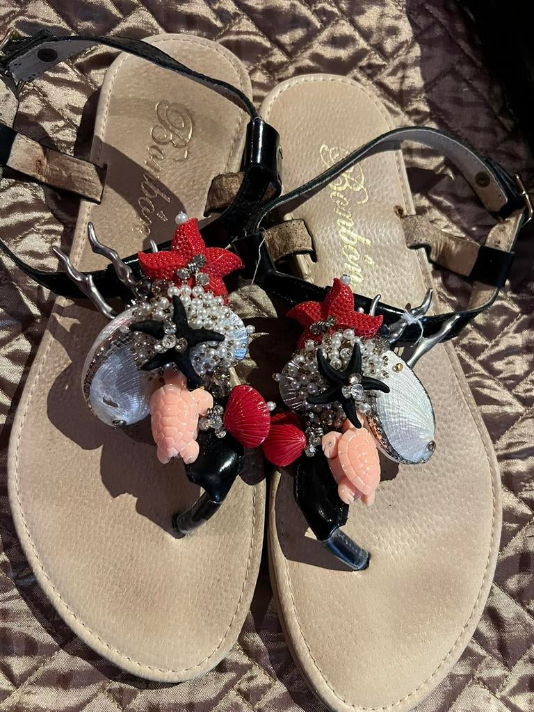 BONBON teenslippers met kralen maat 38 zgan, Kleding | Dames, Slippers, Overige kleuren, G, B