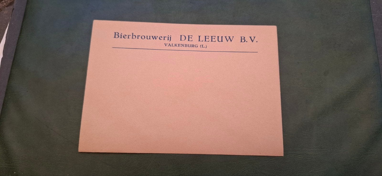 Oude enveloppe brouwerij de Leeuw Valkenburg, Ophalen of Verzenden, Overige merken