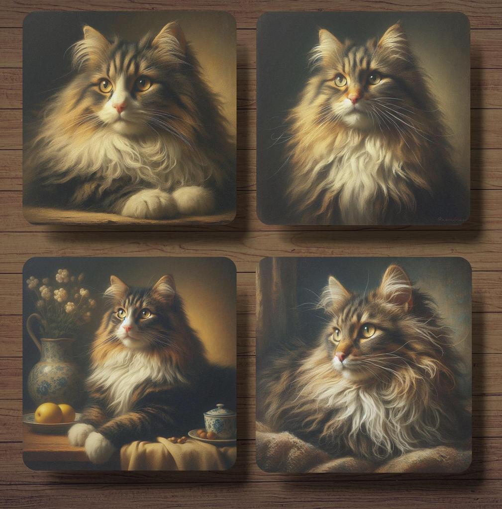 Noorse Boskat Rembrandt stijl onderzetters met houder, Ophalen of Verzenden, Nieuw, Glas of Kopje