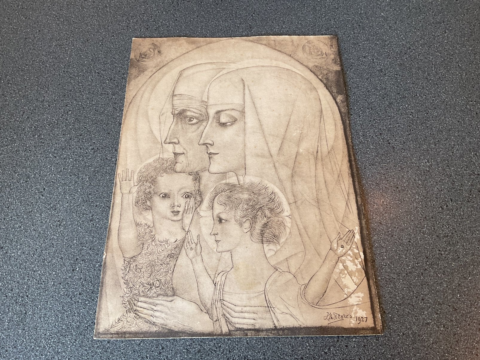 Reproductie van tekening van Jan Toorop “Christuskindeke”, Ophalen of Verzenden, Reproductie