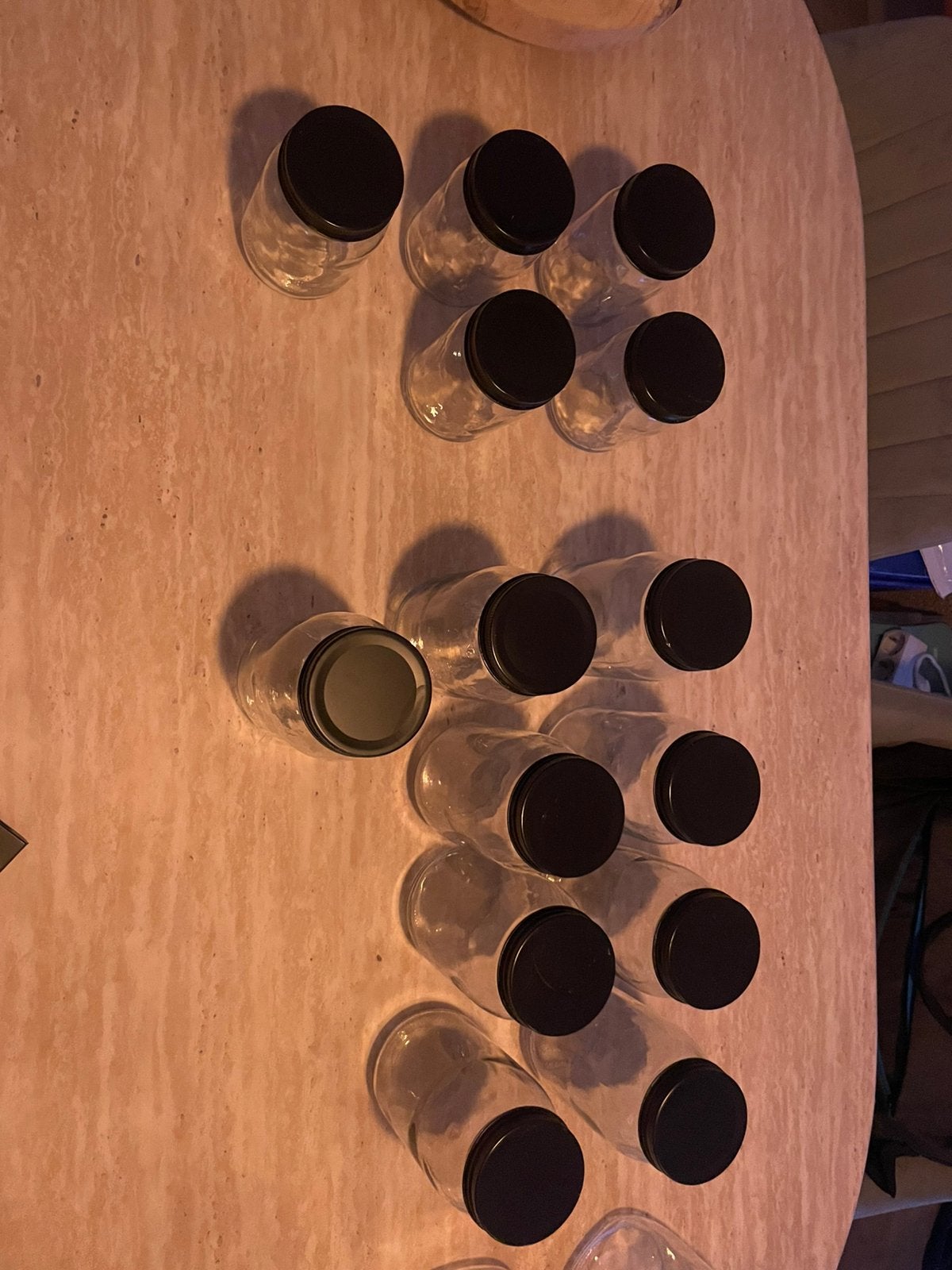 Set glazen voorraadpotten met zwarte deksels, Voorraadpot, Ophalen, Nieuw, Zwart
