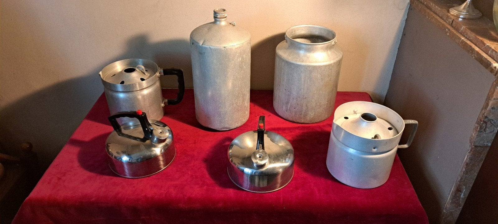 Aluminium melkstopen kannen/ waterketels decoratie, Antiek en Kunst, Verzenden