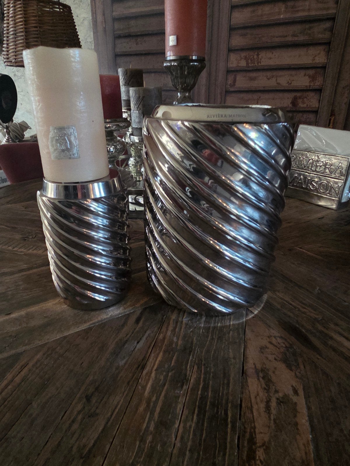 Avanti Swirl vaas en candle holder Rivièra Maison, Huis en Inrichting, Woonaccessoires | Kandelaars en Kaarsen, Ophalen, Overige typen