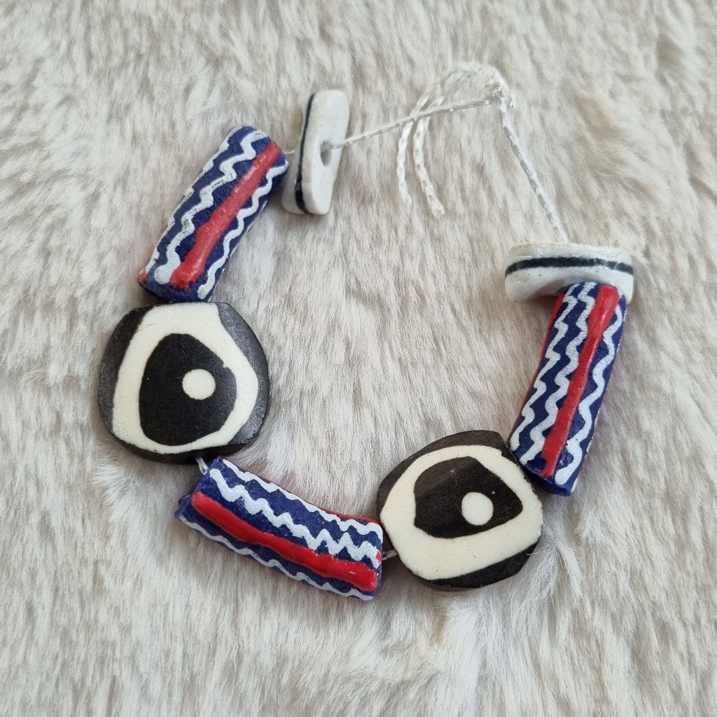 Afrikaanse glaskralen krobo tradebeads Ghana handelskralen, Kraal, Verzenden, NL, Nieuw