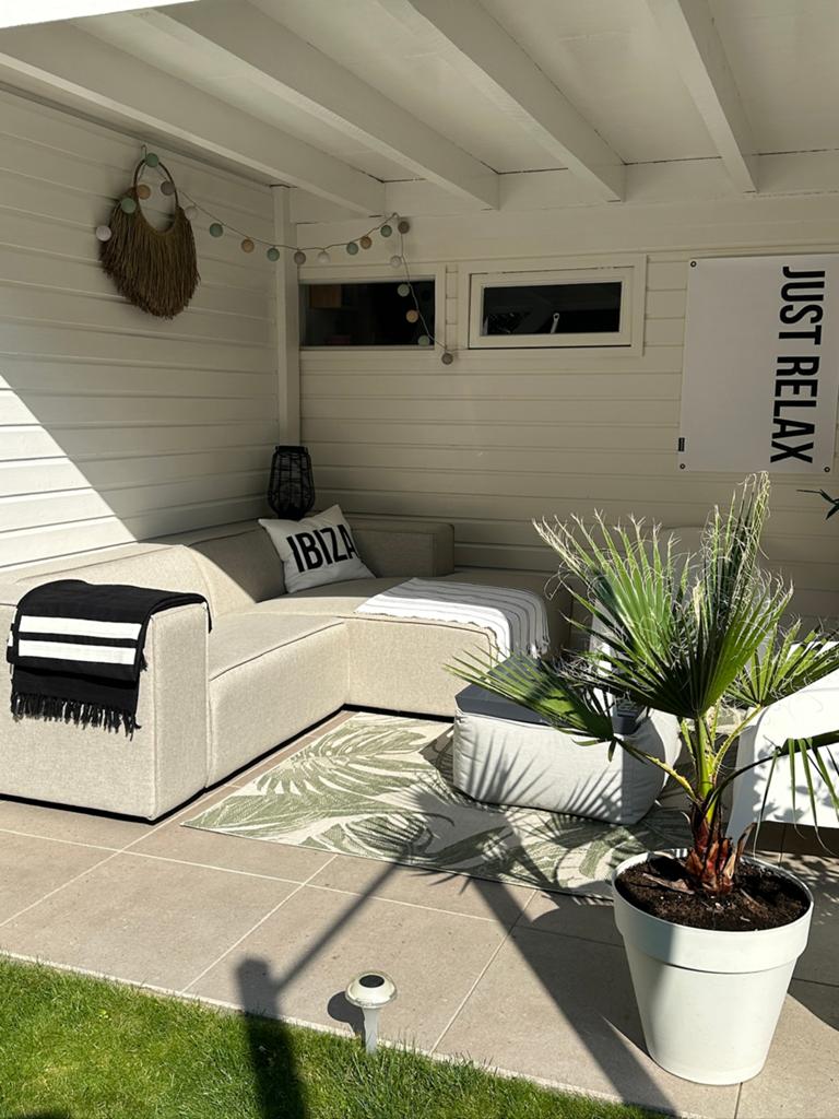 Loungebank all wheather stof, beige Studio Livit, Ophalen, Zo goed als nieuw