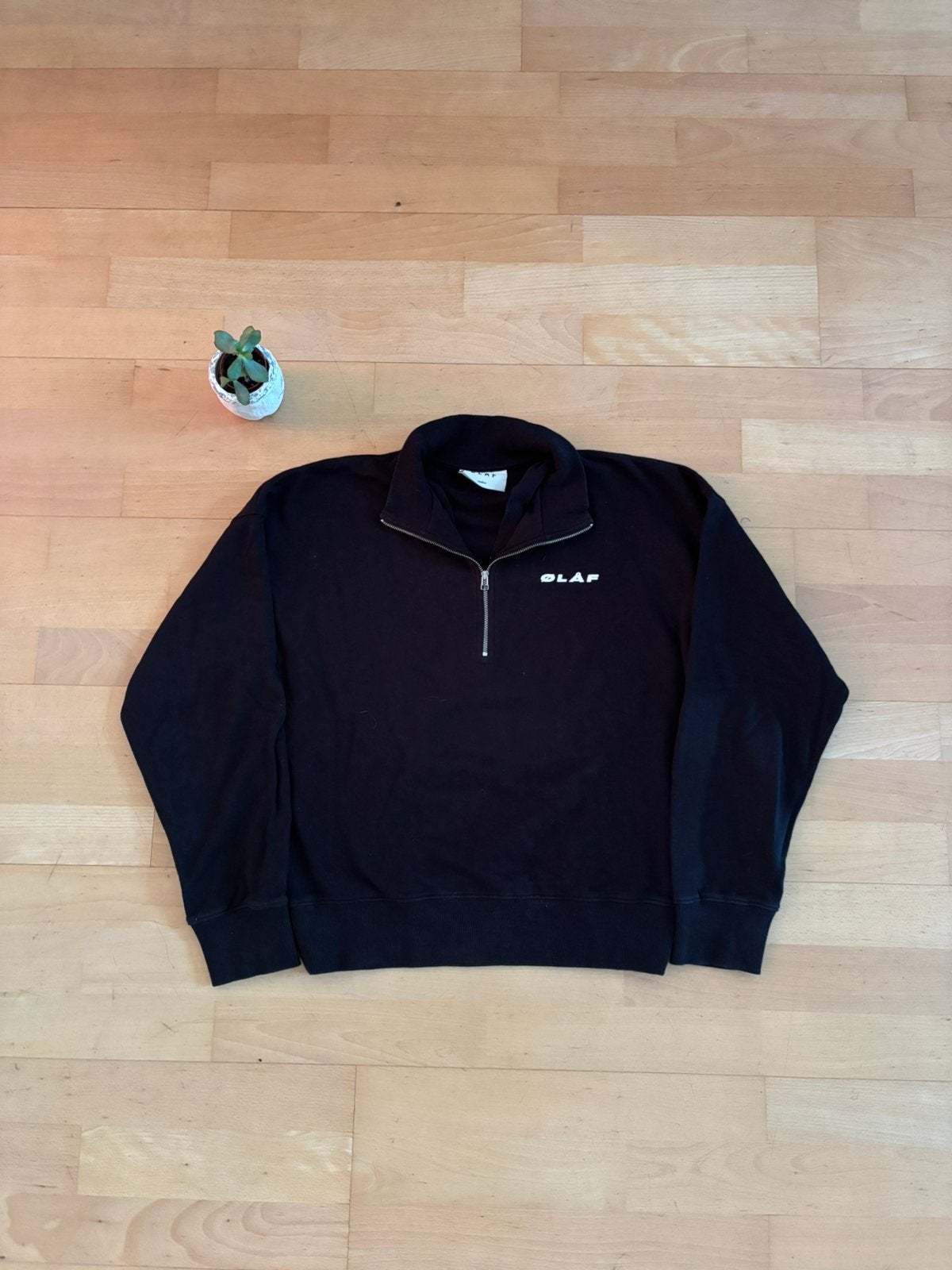 OLAF Halfzip Sweater Zwart M, Ophalen of Verzenden, Zo goed als nieuw, Zwart
