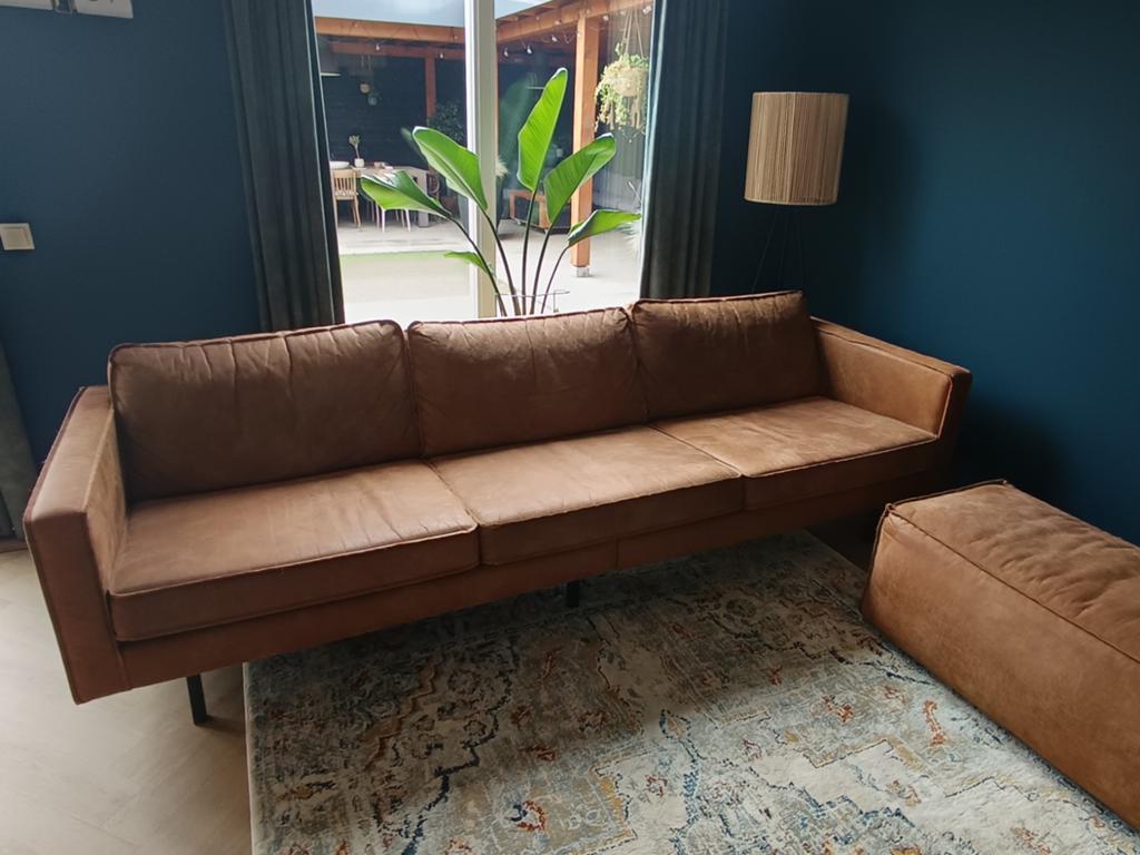 Cognac leerlook zithoek Be Pure Home, Ophalen, Gebruikt, Kunststof, Modern