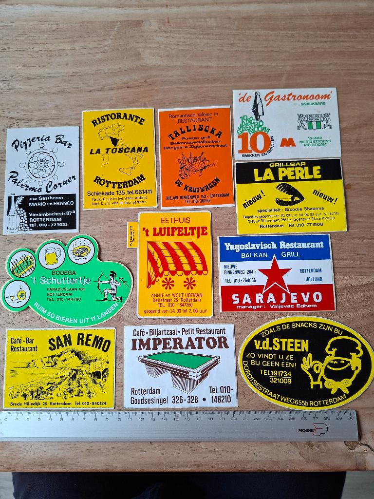 Stickers Rotterdam restaurants café bar, Ophalen of Verzenden, Zo goed als nieuw, Overige typen