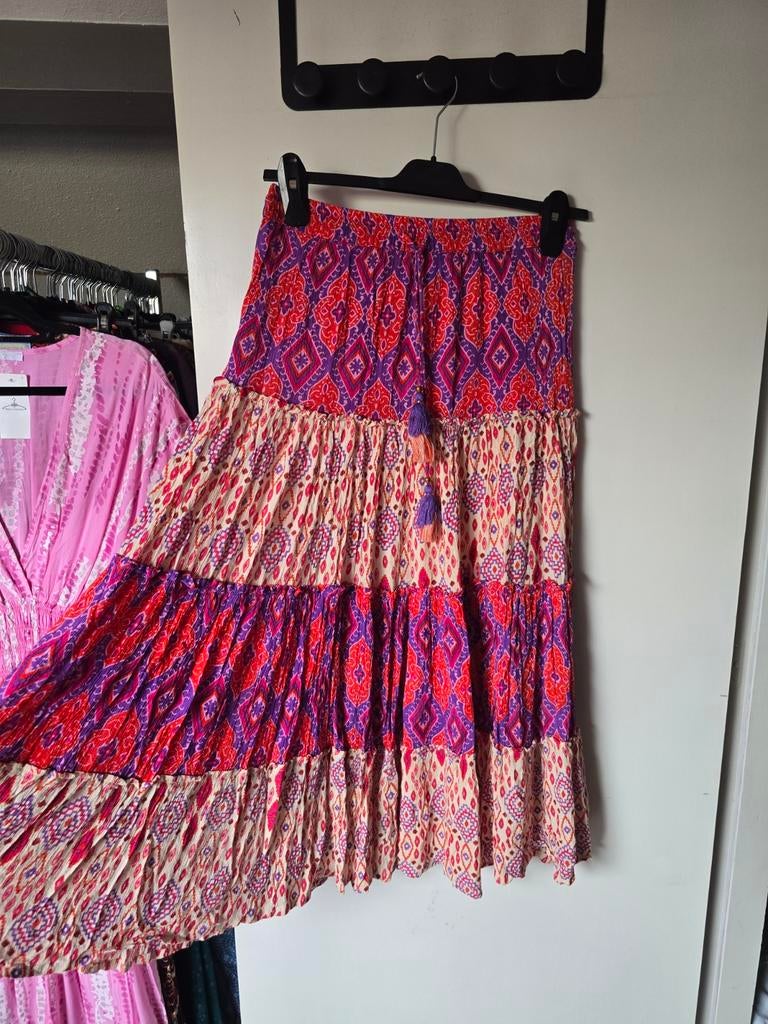 Ibiza rok gold & silver, Kleding | Dames, Maat 38/40 (M), Ophalen of Verzenden, Zo goed als nieuw, Onder de knie