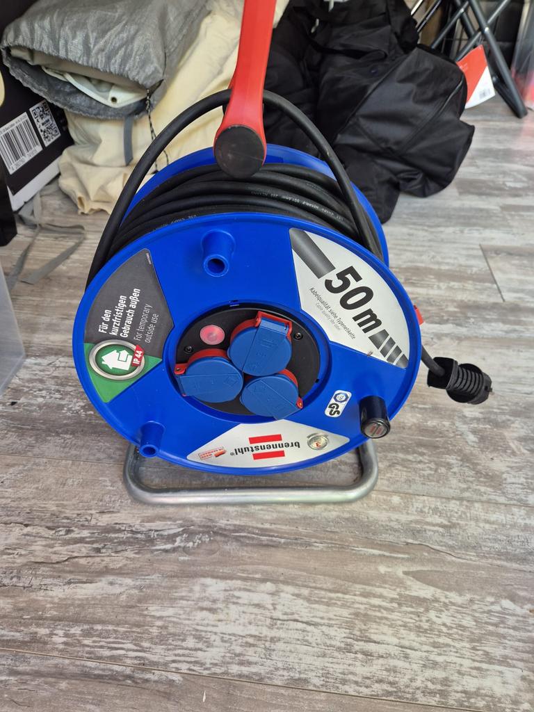 Brennenstuhl Garant Kabelhaspel IP44 - 50m Zwarte RN-kabel, Ophalen, Zo goed als nieuw