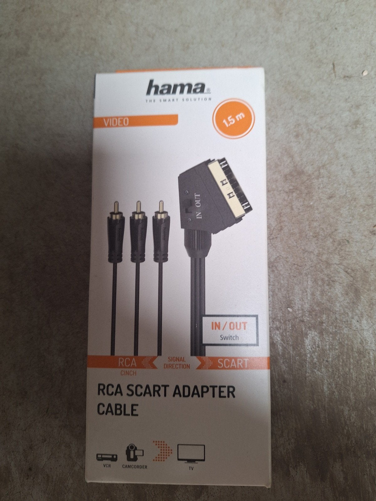 Hama RCA Scart Adapter Kabel - 1.5m, Ophalen of Verzenden, Nieuw, Minder dan 2 meter, Scartkabel