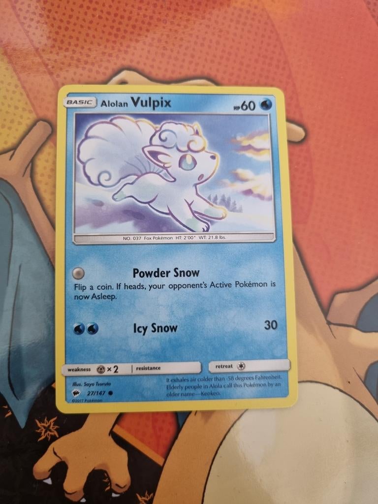 Pokémon Kaart: Alolan Vulpix 27/147 Zo goed als nieuw, Ophalen of Verzenden, Zo goed als nieuw, Losse kaart