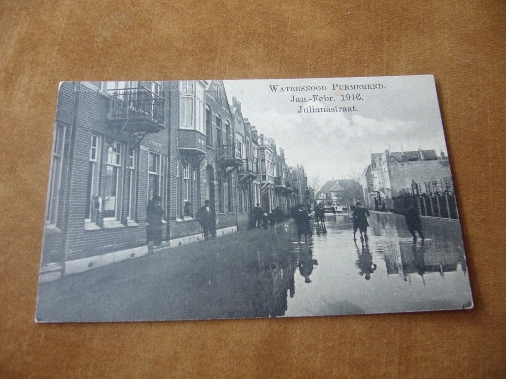 PURMEREND  =  WATERSNOOD - JULINASTRAAT, Ophalen of Verzenden, 1920 tot 1940, Ongelopen, Noord-Holland