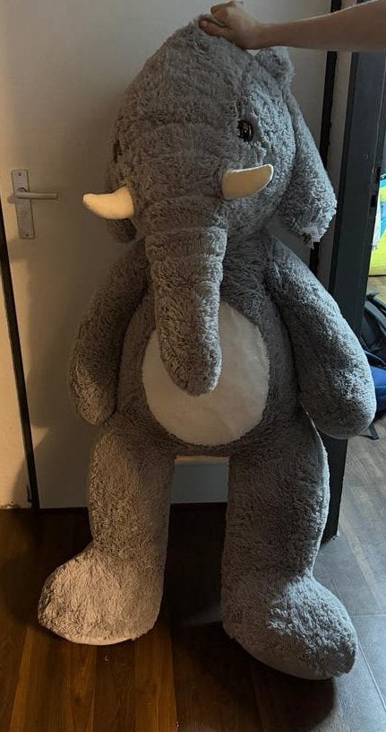 Grote Olifant Knuffel +/- 180cm, Ophalen, Gebruikt, Grijs, Olifant