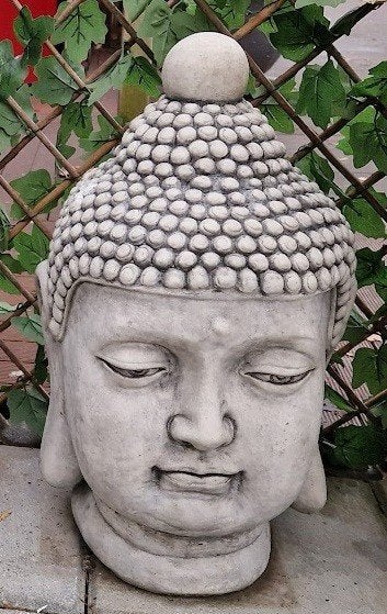 Boeddha Hoofd 30x30x52 cm, Ophalen, Nieuw, Beton, Boeddhabeeld