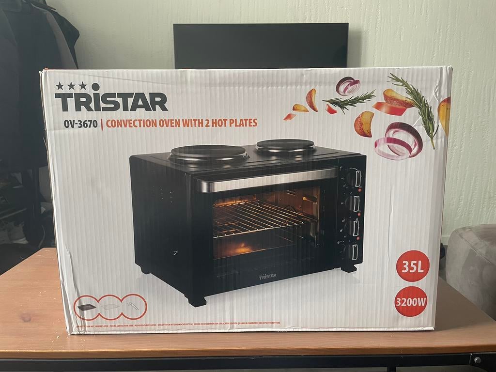 Nieuwe Tristar heteluchtoven (35L), 2 kookplaten – ongeopend, Ophalen of Verzenden, Zo goed als nieuw