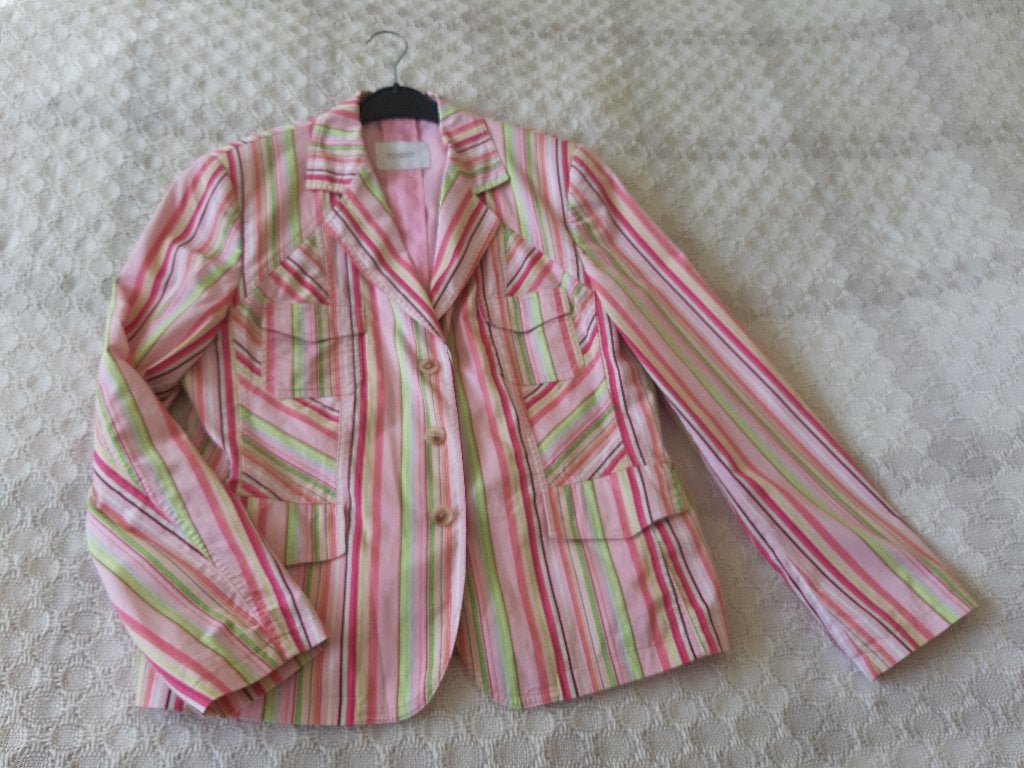 prachtig roze gestreept jasje Rosner maat 42, Kleding | Dames, Ophalen, Maat 42/44 (L), Zo goed als nieuw, Jasje