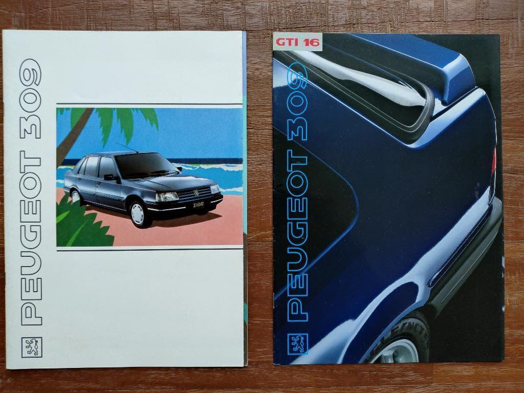 Verkoop brochures Peugeot 309 en 309 GTI, Ophalen of Verzenden, Gelezen, Peugeot
