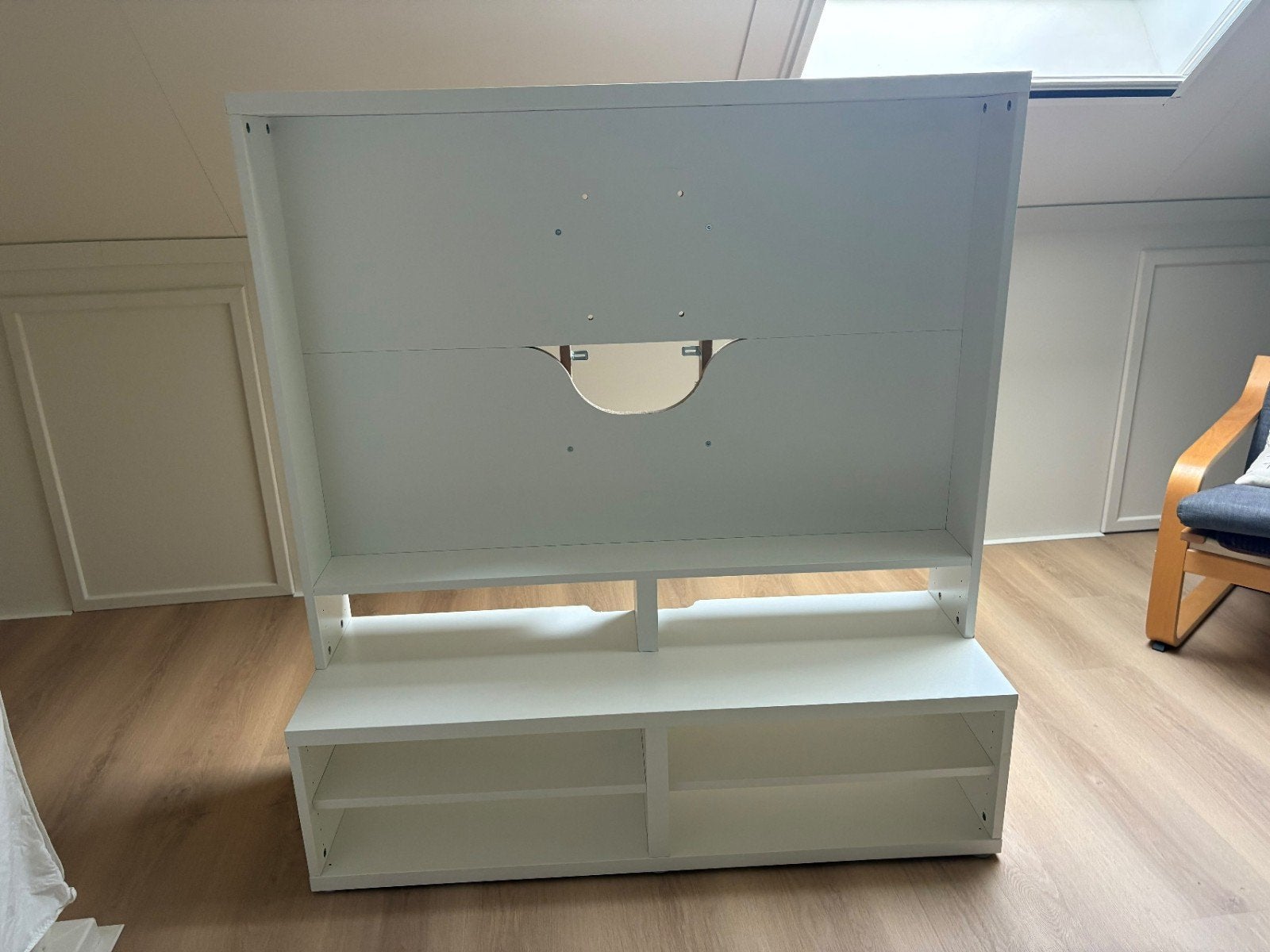 Wit TV-meubel met opbergruimte, Ophalen, 100 tot 150 cm, 100 tot 150 cm, Zo goed als nieuw