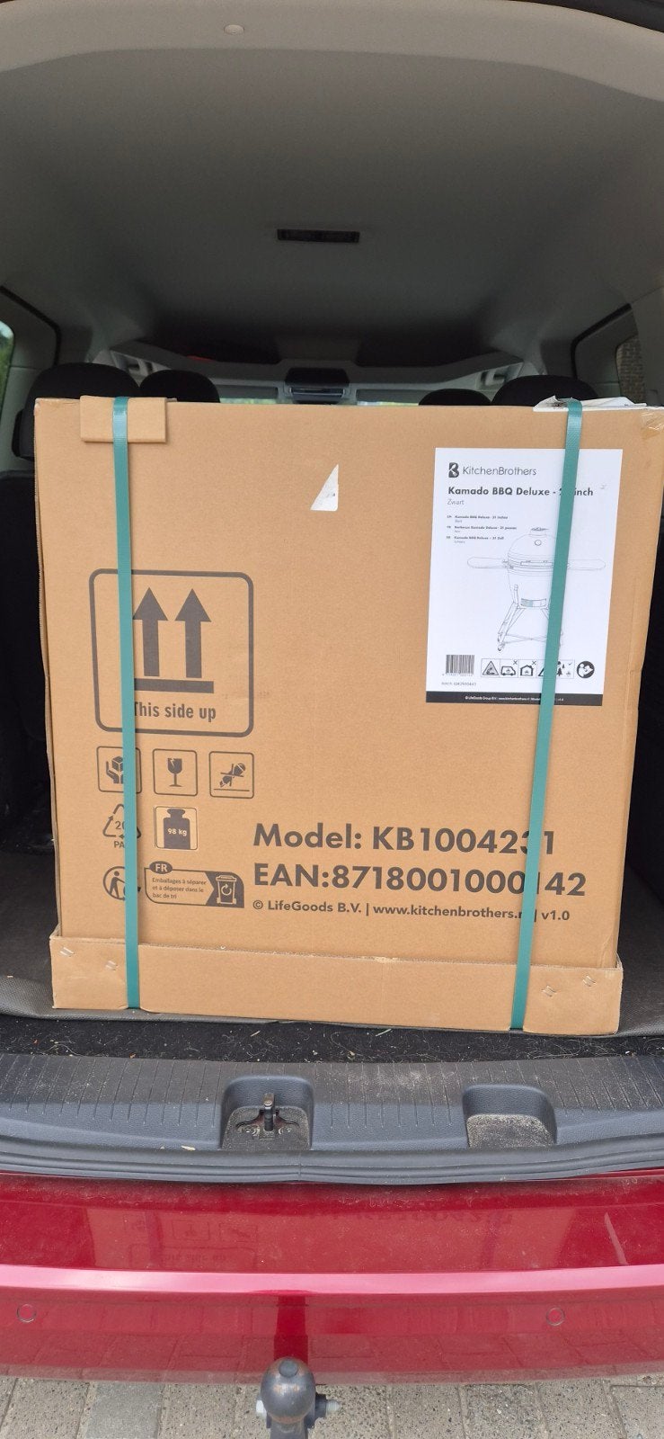 KitchenBrothers Kamado BBQ Deluxe - 21 inch Zwart (Nieuw), Ophalen, Nieuw, KitchenBrothers