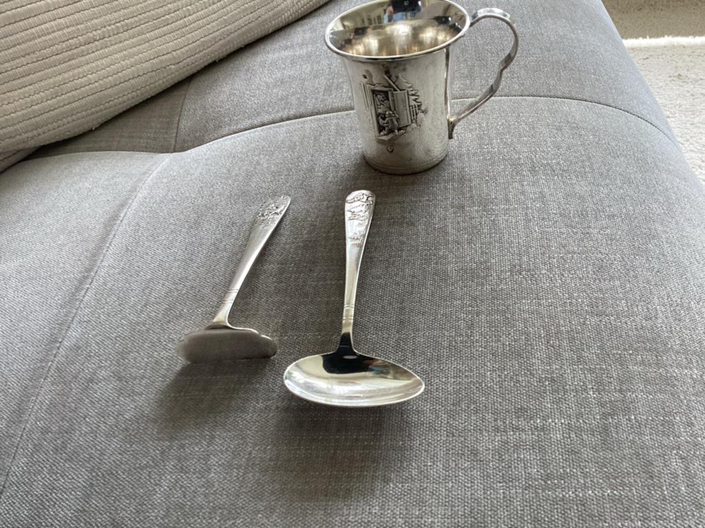Verzilverde beker Roodkapje, lepel, schuifje Georg Nilsson, Ophalen of Verzenden