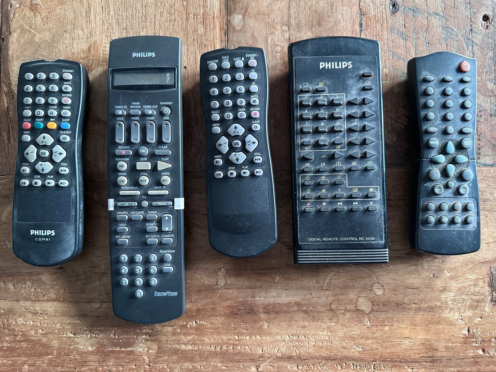 5 Philips en universele afstandsbedieningen voor TV/VCR, Verzenden, Gebruikt, Universeel, Tv
