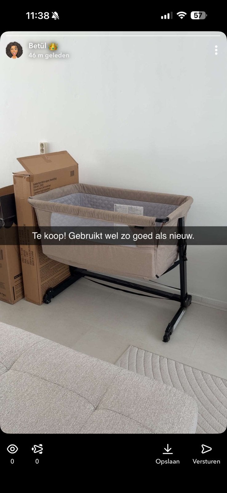 Co sleeper, Ophalen of Verzenden, Gebruikt, Wieg