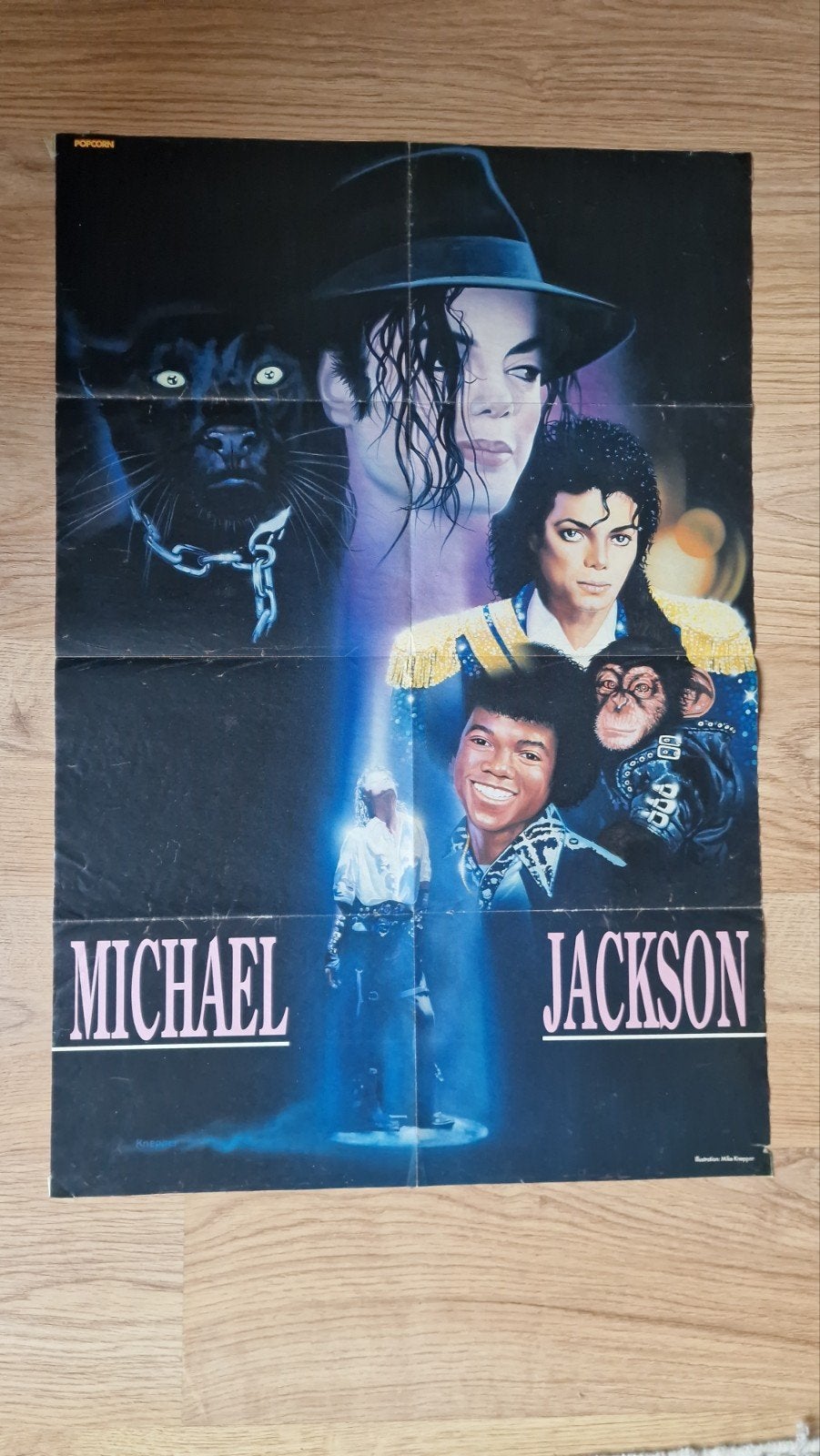 Vintage Michael Jackson Popcorn Poster, Verzenden, Gebruikt