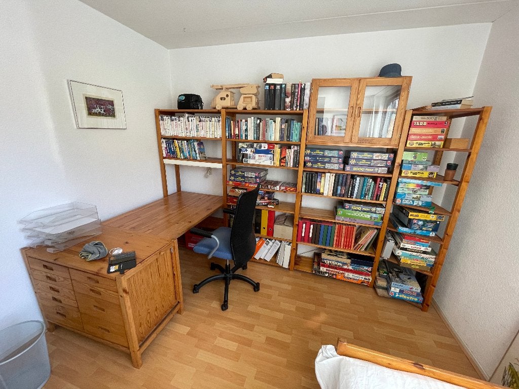 Ivar wandmeubel met bureaublad, ladenblok en bureaustoel, Huis en Inrichting, Ophalen, Met plank(en), 250 tot 300 cm, Gebruikt
