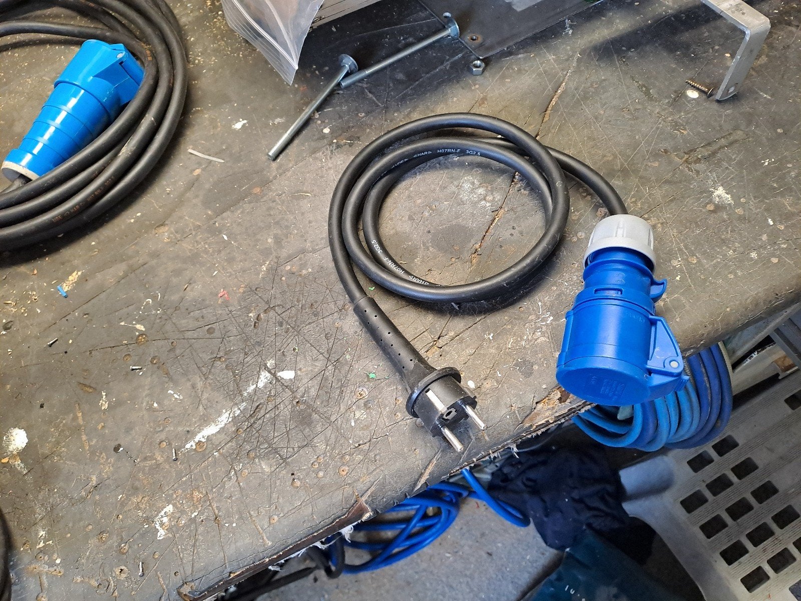 Verlengkabel met CEE en Schuko stekker, Ophalen, Gebruikt, Overige merken, Kabel of Snoer