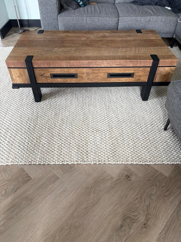 Borneo TV meubel en salontafel set - robuust en stijlvol, Ophalen, 100 tot 150 cm, 150 tot 200 cm, Zo goed als nieuw