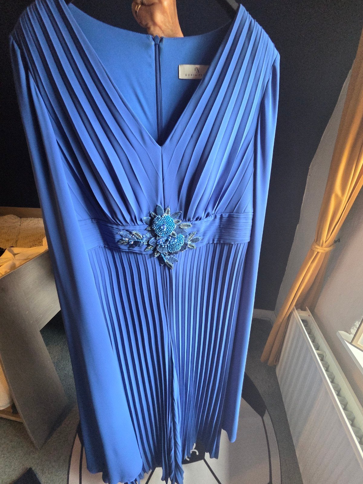 Mooi Dames pak jumpsuit., Galajurk, Blauw, Maat 42/44 (L), Ophalen of Verzenden
