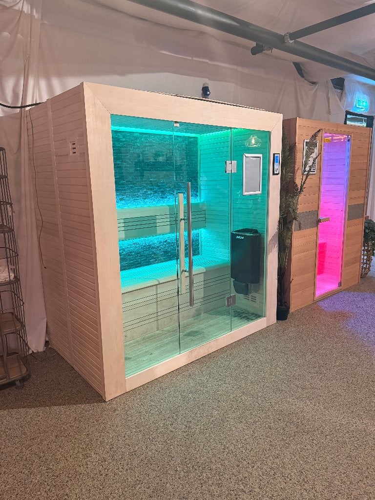 Binnensauna Mirage Black Stone | SHOWROOMMODEL, Sport en Fitness, Sauna, Ophalen, Zo goed als nieuw, Fins of Traditioneel, Complete sauna
