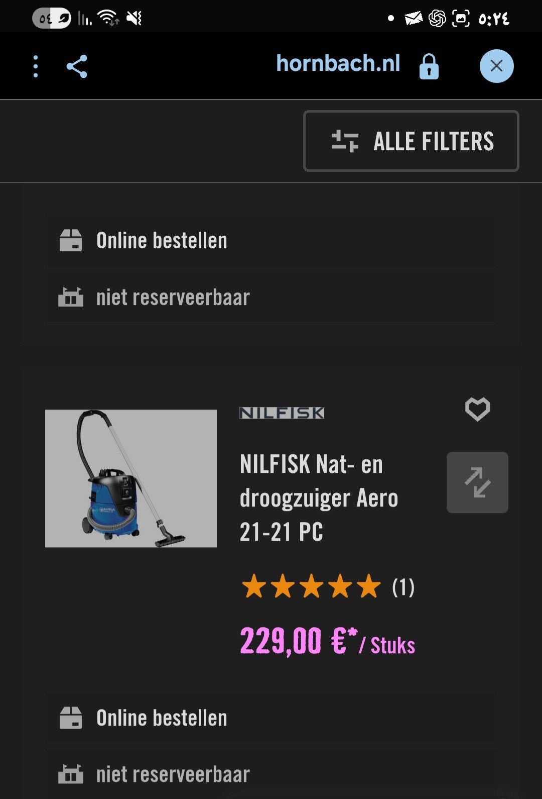 Nieuw in doos! Nilfisk AERO 21-21 + 2x UNGER schoonmaaksets., Huis en Inrichting, Ophalen of Verzenden, Nieuw, Overige typen