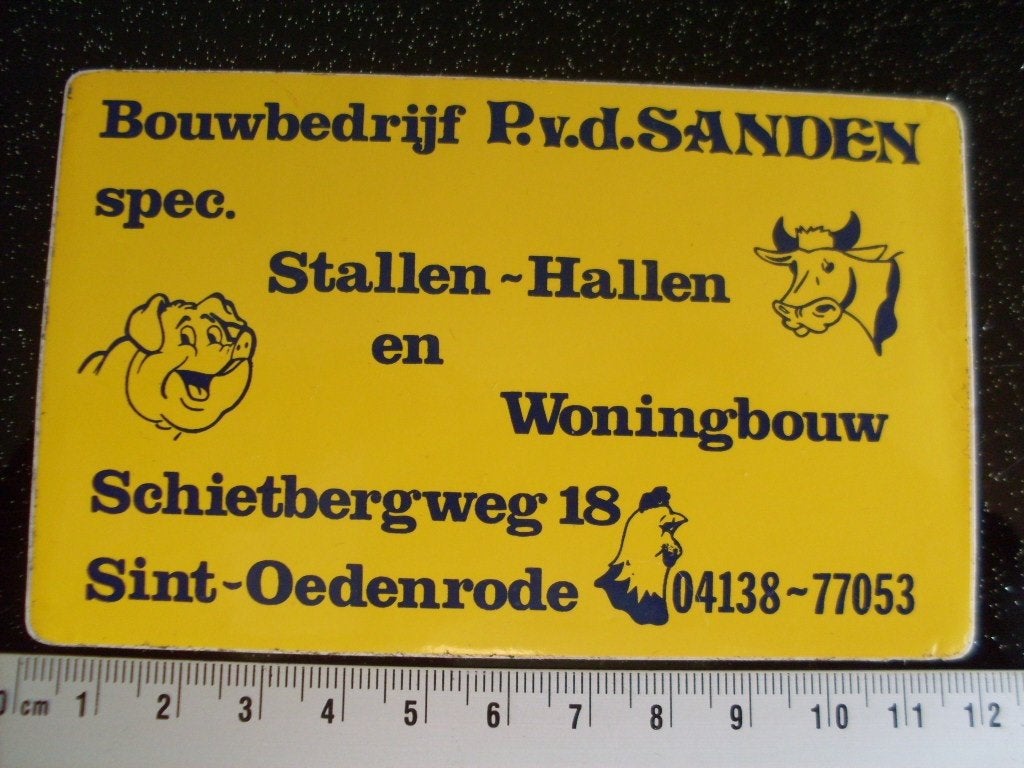 sticker bouwbedrijf P. v.d. Sanden sint-oedenrode woningbouw, Verzenden, Zo goed als nieuw, Bedrijf of Vereniging