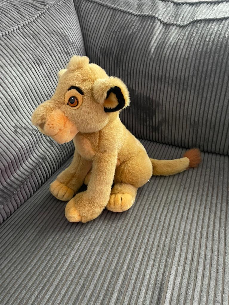 Vintage knuffel Simba the Lion king de leeuwenkoning 30 cm, Ophalen of Verzenden, Leeuwenkoning of Jungle Boek, Knuffel