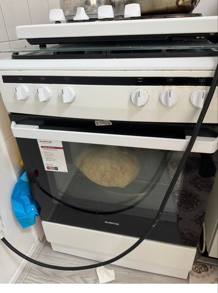 Inventum Vrijstaand Gasfornuis met Oven - Wit, Gebruikt, 60 cm of meer, Gas, Vrijstaand