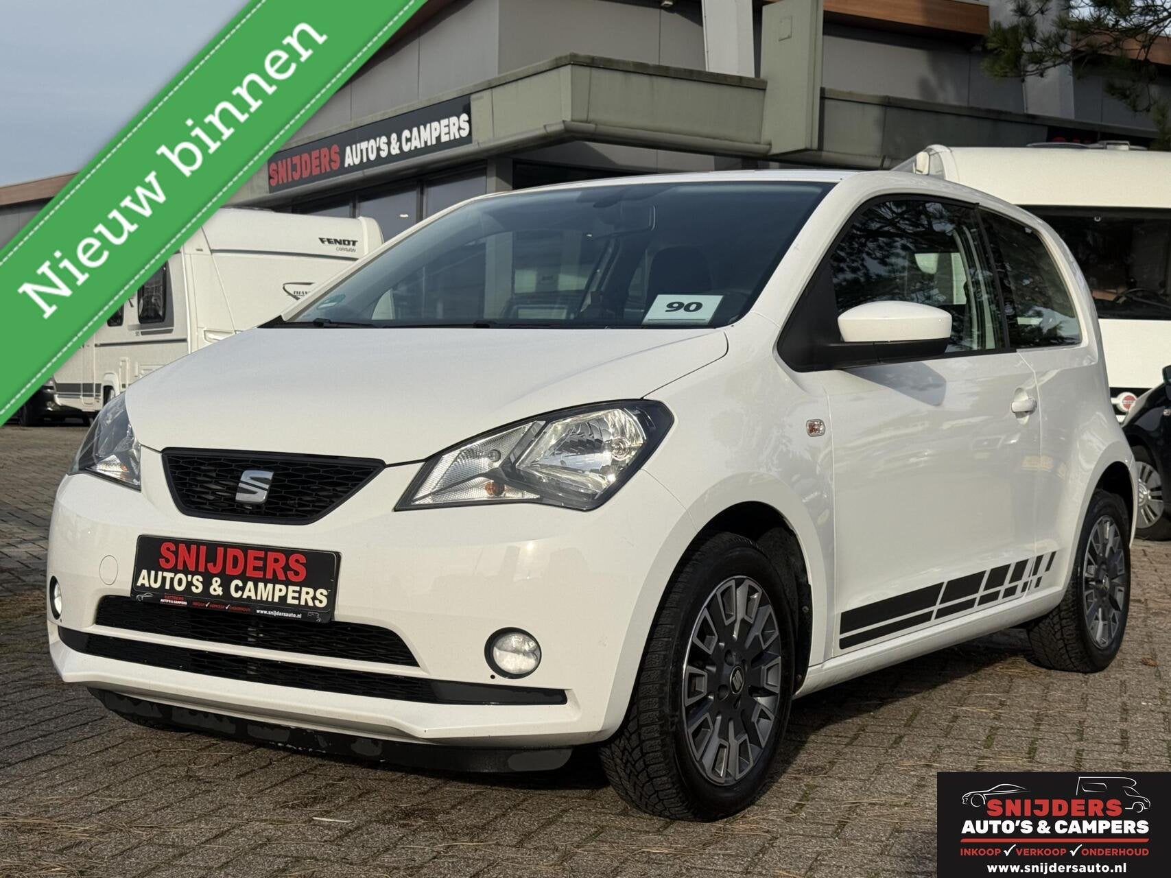 Seat Mii 1.0 Sport EcoFuel,super zuinig autorijden, Auto's, Voorwielaandrijving, Stof, Gebruikt, Zwart